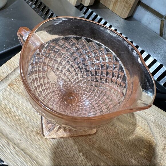 Hocking Miss America Pink Depression Glass table Creamer pitcher.  4” - Picture 2 of 6